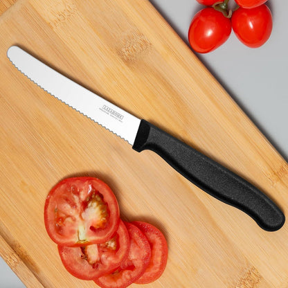 6er Edelstahl Frühstücksmesser Set – Scharfe Wellenschliff Messer