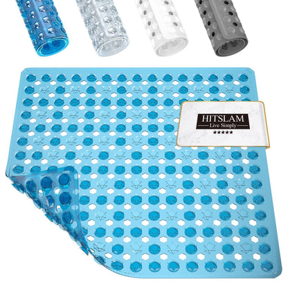 Rutschfeste Duschmatte blau 53x53cm – Saugnäpfe, Schimmelresistent