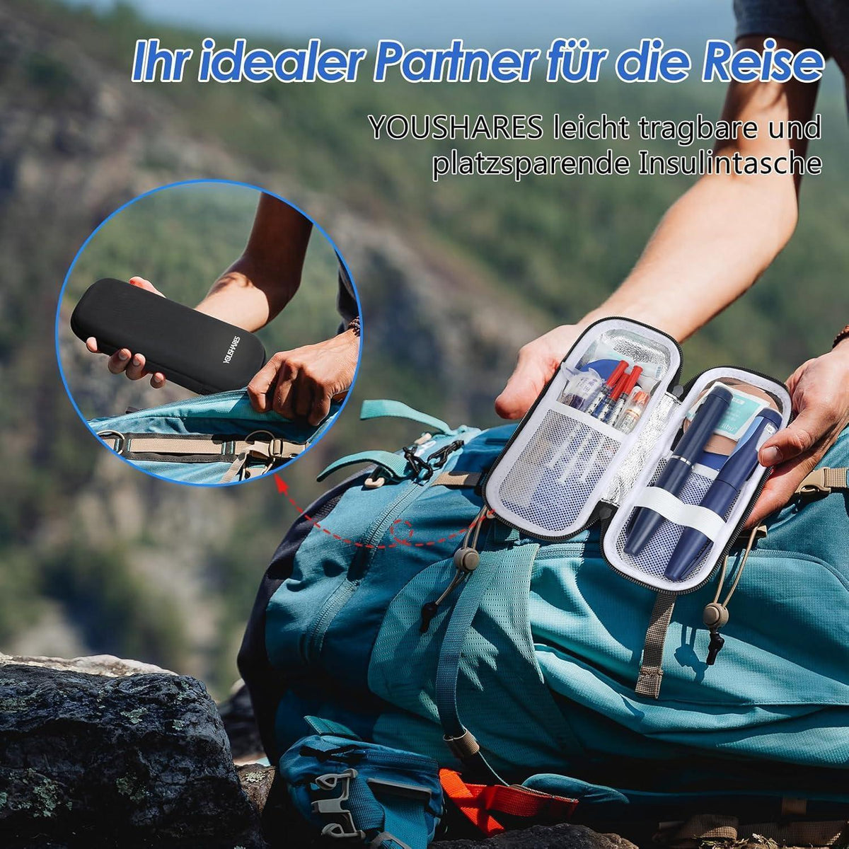 Insulin Kühltasche mit Kühlakkus – TSA-sicher für Reisen