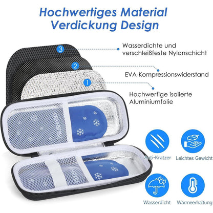 Insulin Kühltasche mit Kühlakkus – TSA-sicher für Reisen