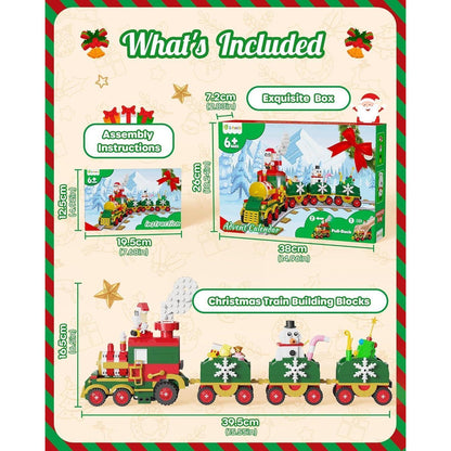 D-FantiX Adventskalender Weihnachtszug Bausteine LED