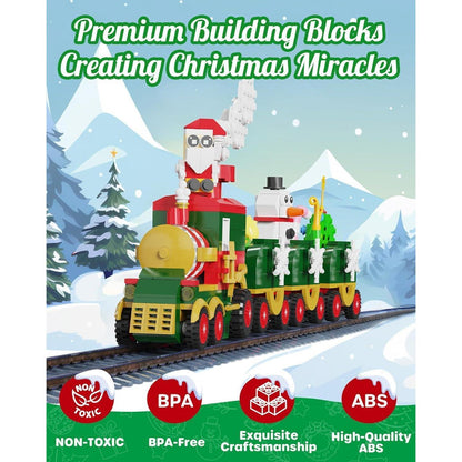 D-FantiX Adventskalender Weihnachtszug Bausteine LED