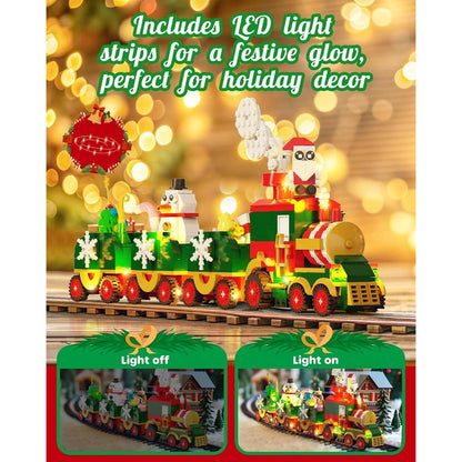 D-FantiX Adventskalender Weihnachtszug Bausteine LED