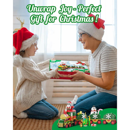 D-FantiX Adventskalender Weihnachtszug Bausteine LED