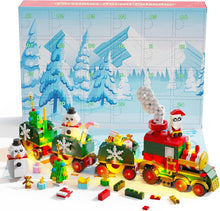 D-FantiX Adventskalender Zug Bausteine mit LED-Licht 2024