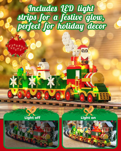 Adventskalender 2024 Weihnachts Zug Bausteine LED Geschenk 6-12 Jahre