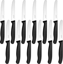 12-teiliges Frühstücksmesser Set mit Wellenschliff aus Edelstahl