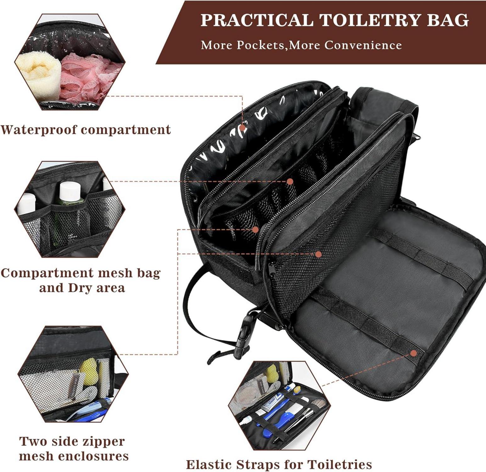 Großer Reise Kulturbeutel Aufhängen Nass Trockenfach