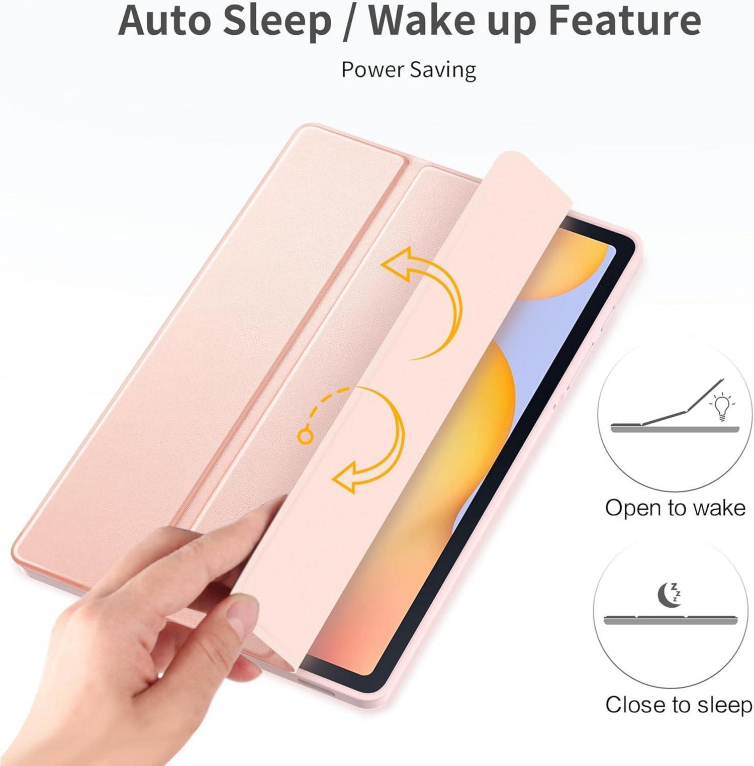 Hülle für Samsung Galaxy Tab S6 Lite 10.4 Zoll + Schutzfolie Roségold