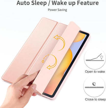 Hülle für Samsung Galaxy Tab S6 Lite 10.4 Zoll + Schutzfolie Roségold
