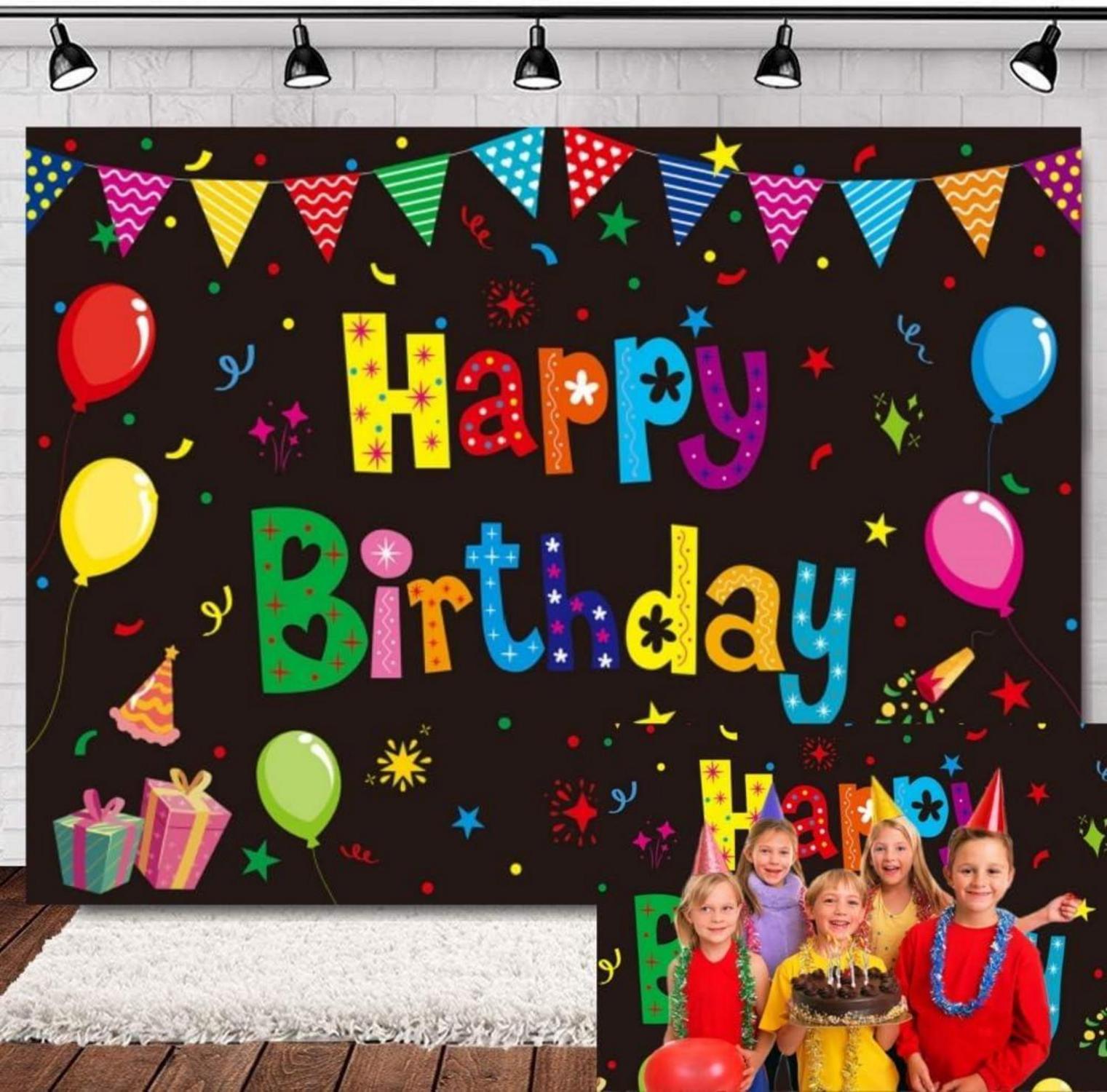 Fotohintergrund Regenbogen Luftballon Babyparty 1.8x1.2m