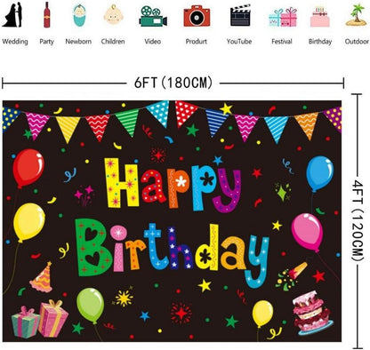 INRUI Fotohintergrund Regenbogen-Luftballon Party-Dekoration 1,8 x 1,2 m