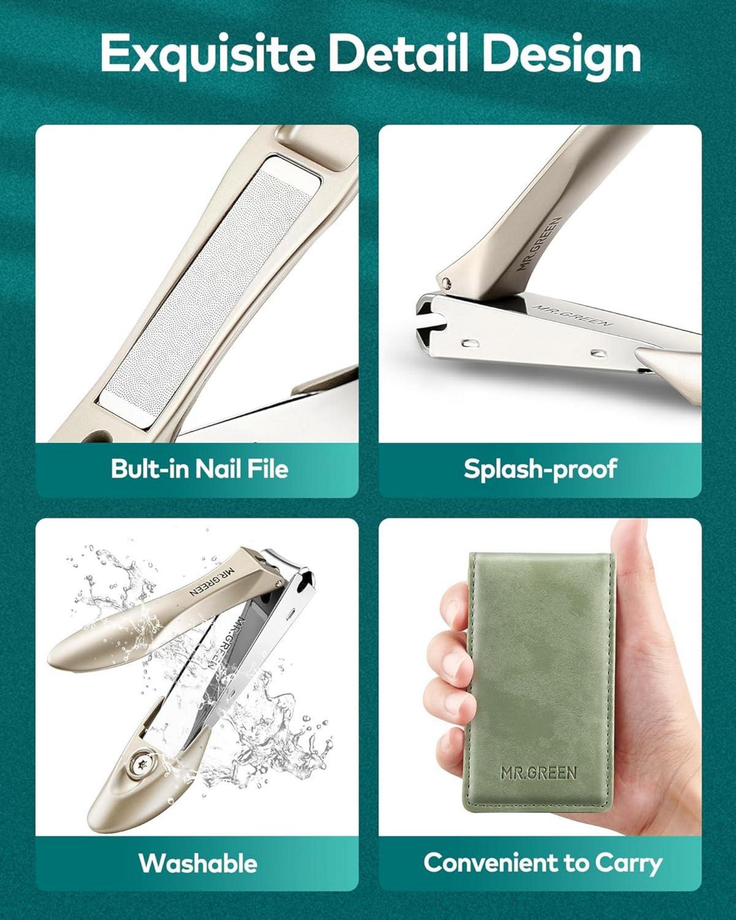 MR.GREEN 3PCS Profi Nagelknipser-Set Edelstahl Ohrzange Etui