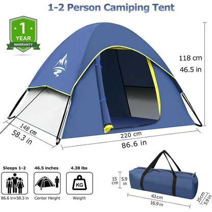 GLADTOP Camping Zelt für 2-3 Personen, Wasserdicht