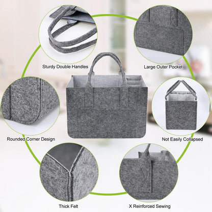 Filztasche Einkaufstasche mit Fächern & Weinflaschenhalter