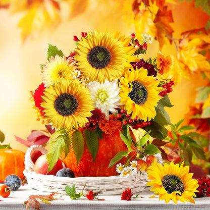 Künstliche Sonnenblumen Deko 8er Set 40cm Gelb für Hochzeit Tischdeko