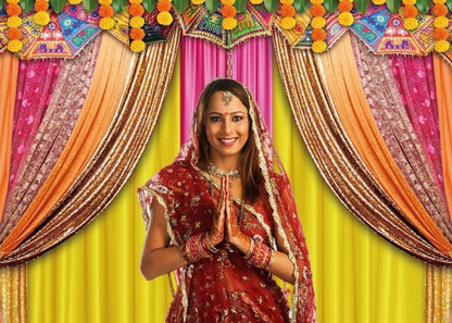 Indischer Hochzeitsfotografie-Hintergrund Diwali Party Dekoration