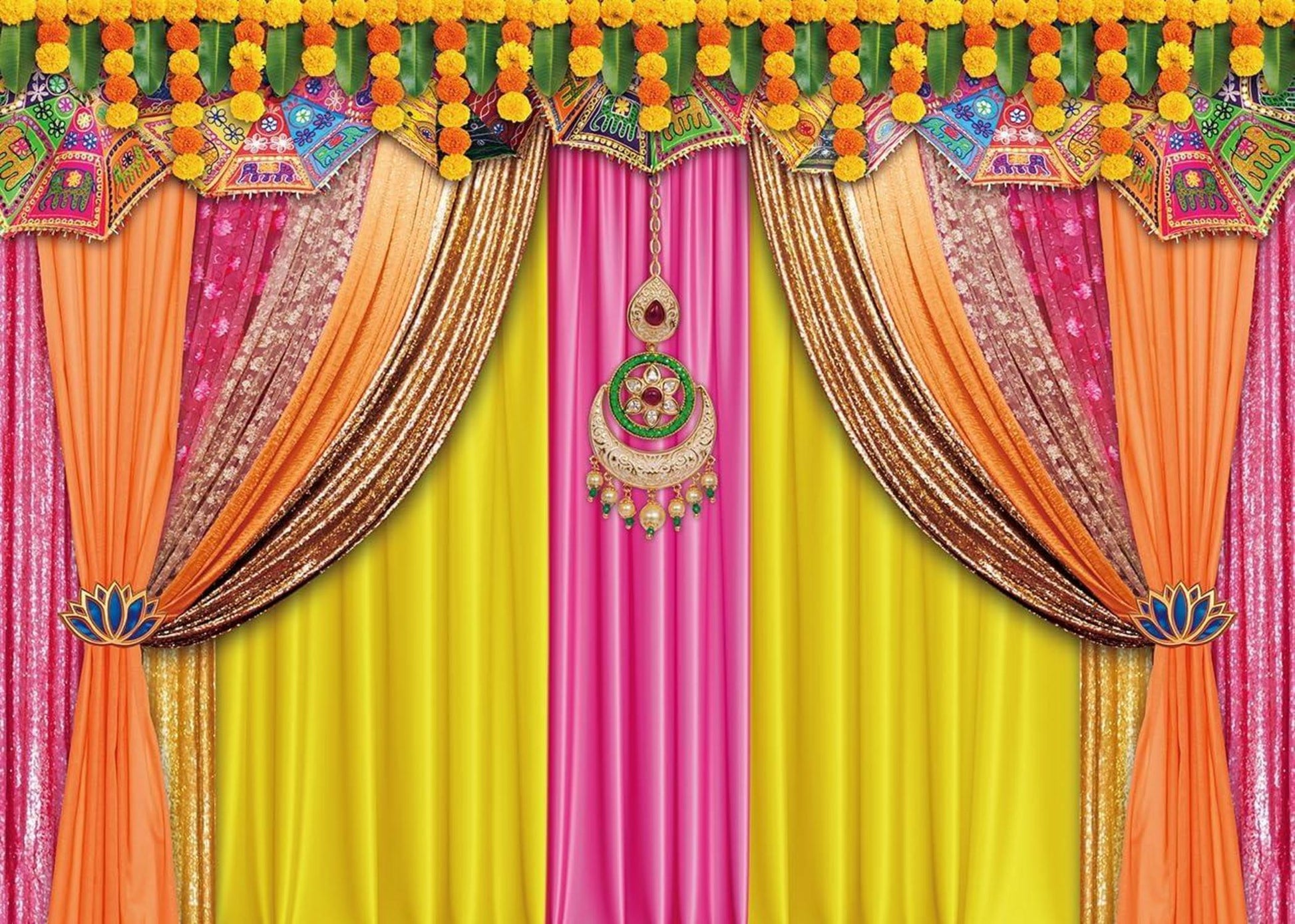 Indischer Hochzeitsfotografie-Hintergrund Pooja Diwali Party 1,8x1,2m