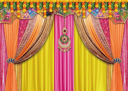 Indischer Hochzeitsfotografie-Hintergrund Pooja Diwali Party 1,8x1,2m