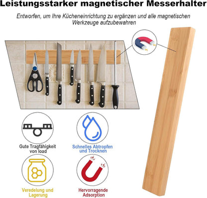 Messerleiste Bambus Magnet 40cm selbstklebend utensilien Werkzeug