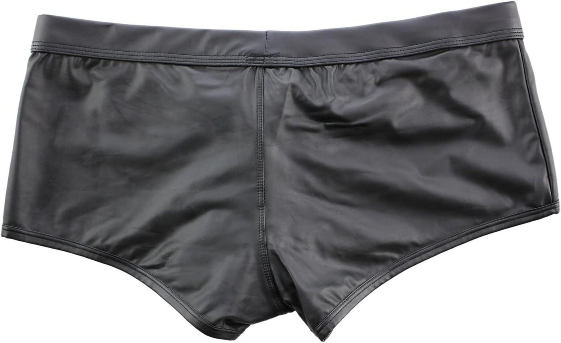Herren Wetlook Boxershorts String Pouch Druckknöpfen Schwarz M