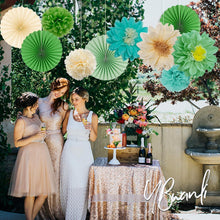 Pompons Papierblumen Gartenparty Deko Grün Salbeigrün Baby