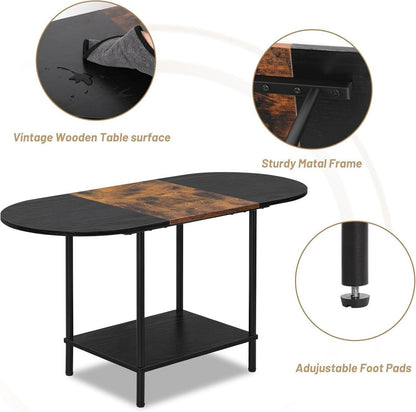 Nandae Couchtisch Holz Wohnzimmer Beistelltisch mit Ablagen