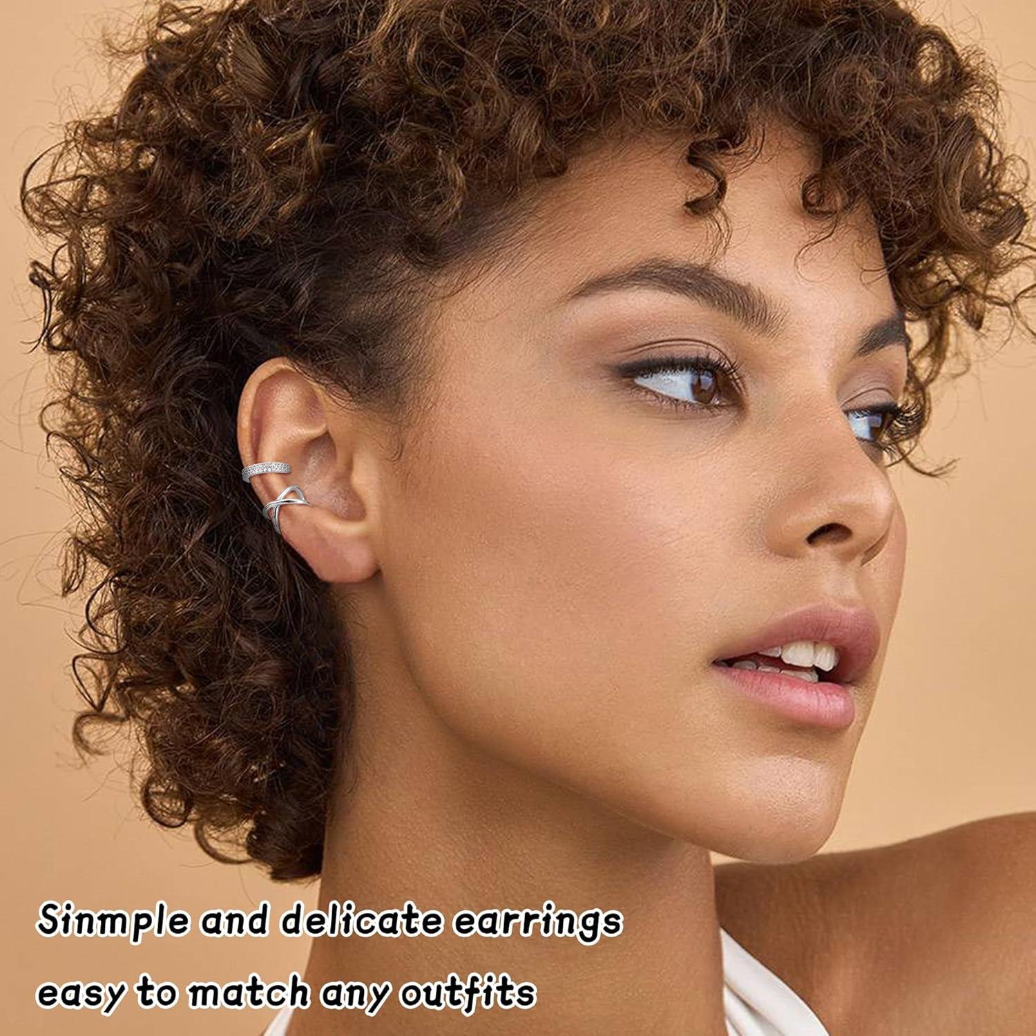 9 Stücke Ear Cuff Set Damen Gold Silber Karat Vergoldet Ohrringe Knorpelohrringe