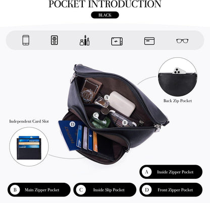 MUIIKOLA Damen Umhängetasche Crossbody RFID Veganes Leder