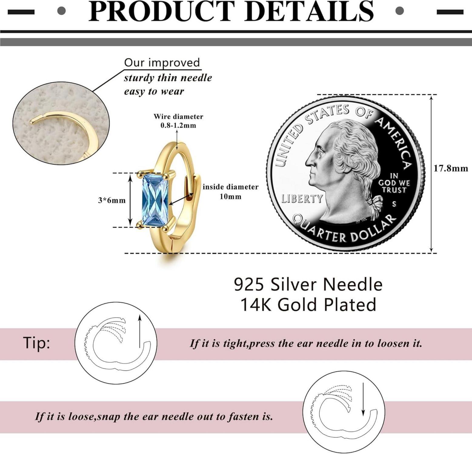 Gold Creolen Ohrringe Damen 925 Silber vergoldet hypoallergen Zirkonia