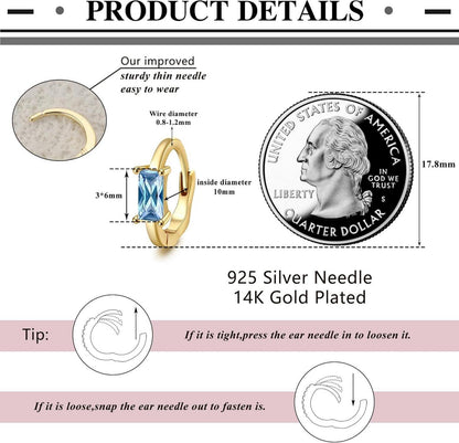 Gold Creolen Ohrringe Damen 925 Silber vergoldet hypoallergen Zirkonia