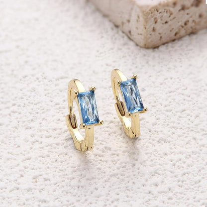 Goldene Damen Creolen 925 Silber 14K vergoldet Hypoallergen Zirkonia Ohrschmuck