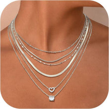 Goldene Layering Halskette Set Damen - 14K