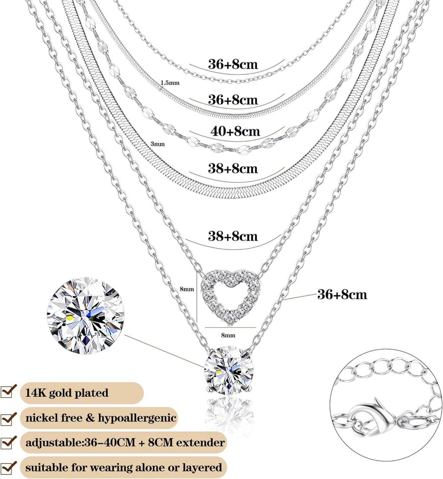 Goldene Layering Halskette Set Damen - 14K