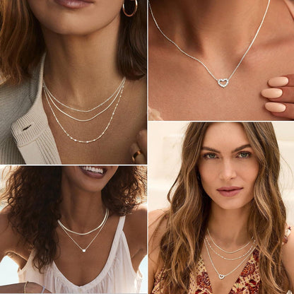 Finrezio 6Pcs Goldene Layering Halsketten Set für Damen