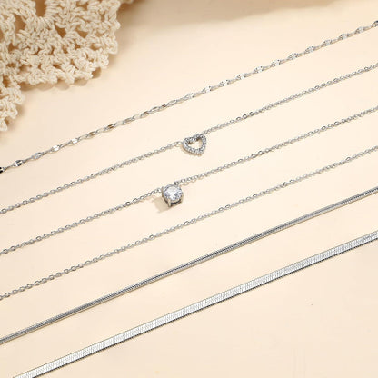 6er Set Damen Schlangenkette 14K Vergoldet Verstellbar Edelstahl Gold