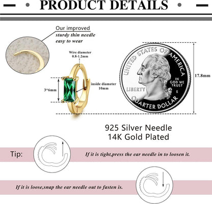 Goldene Creolen Ohrringe Damen Silber 925 vergoldet Zirkonia