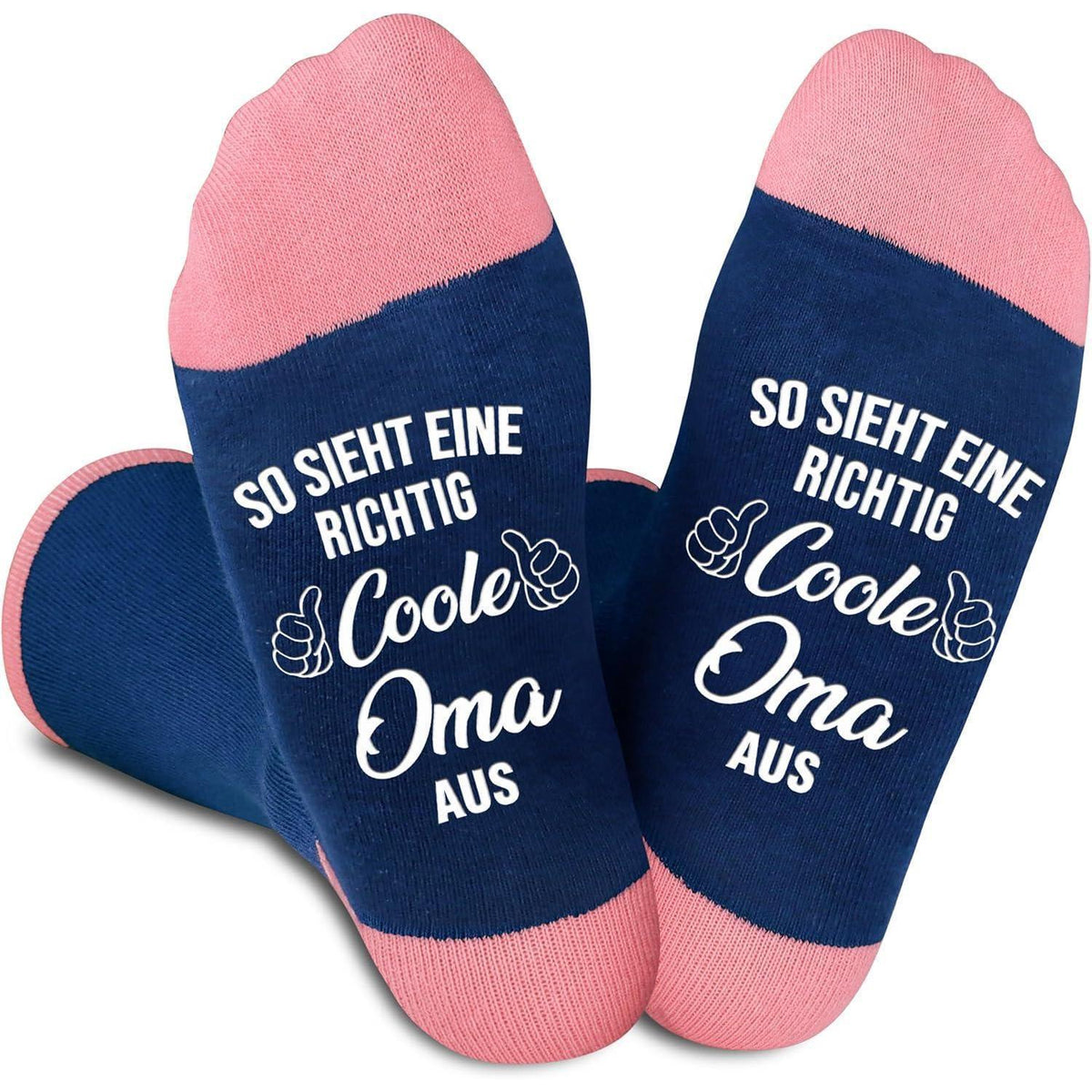 Rutschfeste Baumwollsocken für Oma – "Coole Oma" 39-42