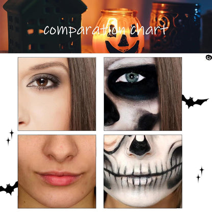 Halloween Gesicht Schminke Schwarz Weiß - Makeup Set für