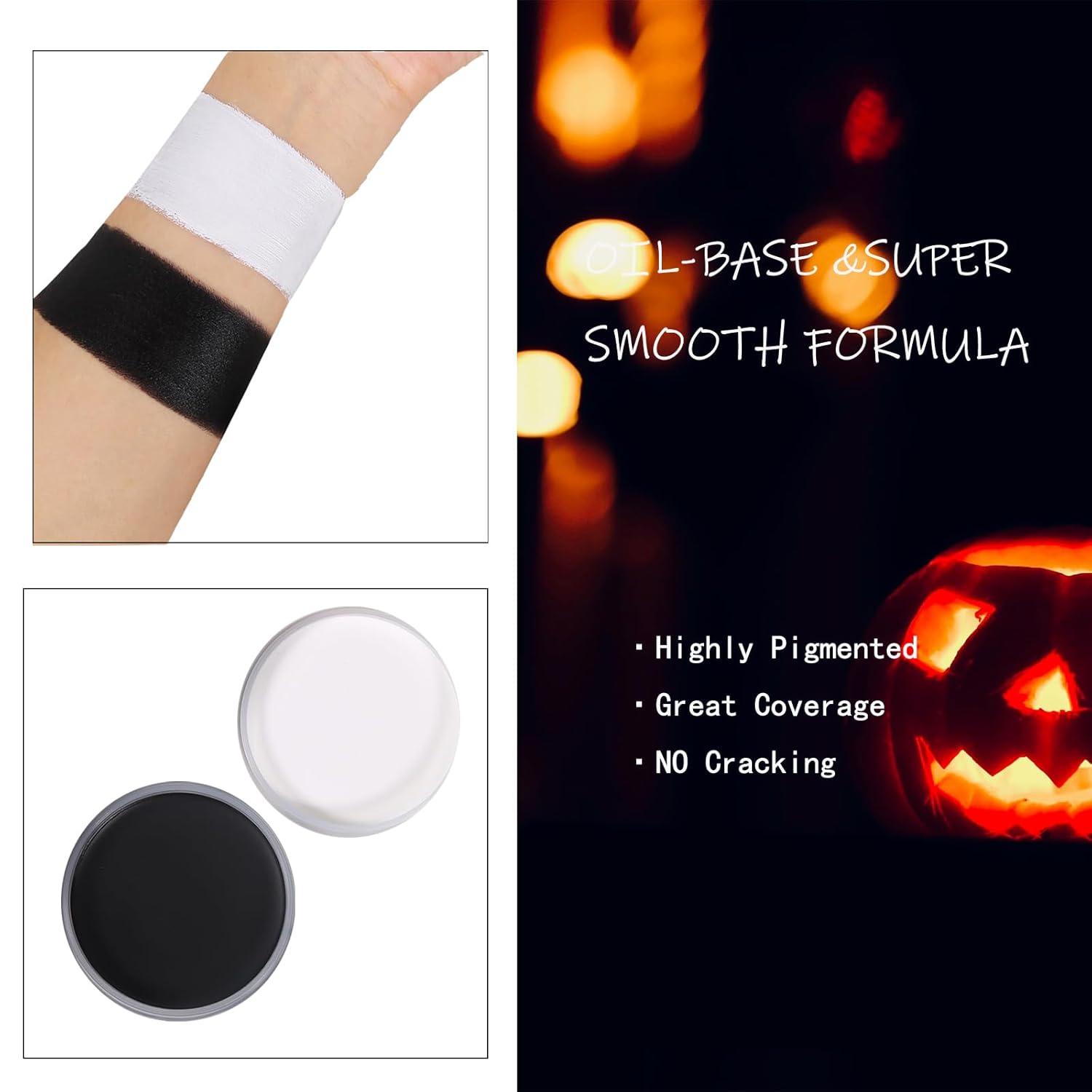 Halloween Gesicht Schminke Schwarz Weiß Make Up Set Bodypainting Farben