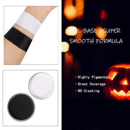 Halloween Gesicht Schminke Schwarz Weiß Make Up Set Bodypainting Farben