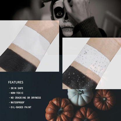 Halloween Gesicht Schminke Bodypainting Make Up Set Schwarz