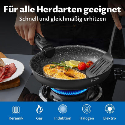 13-teiliges induktionsgeeignetes Pfannenset mit abnehmbaren