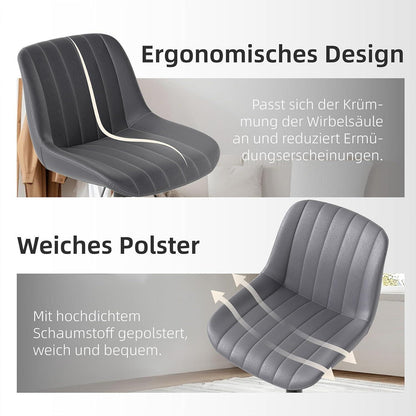 Drehbarer Barhocker 4er Set, Höhenverstellbar, Dunkelgrau