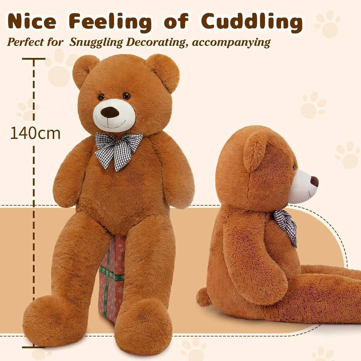Riesen Teddybär 140cm - XXL Kuscheltier Geschenk Valentinstag