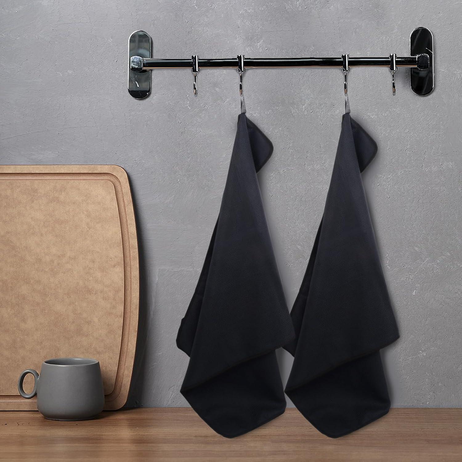 Schwarze Mikrofaser Geschirrtücher Küche superweich saugstark 50x70cm