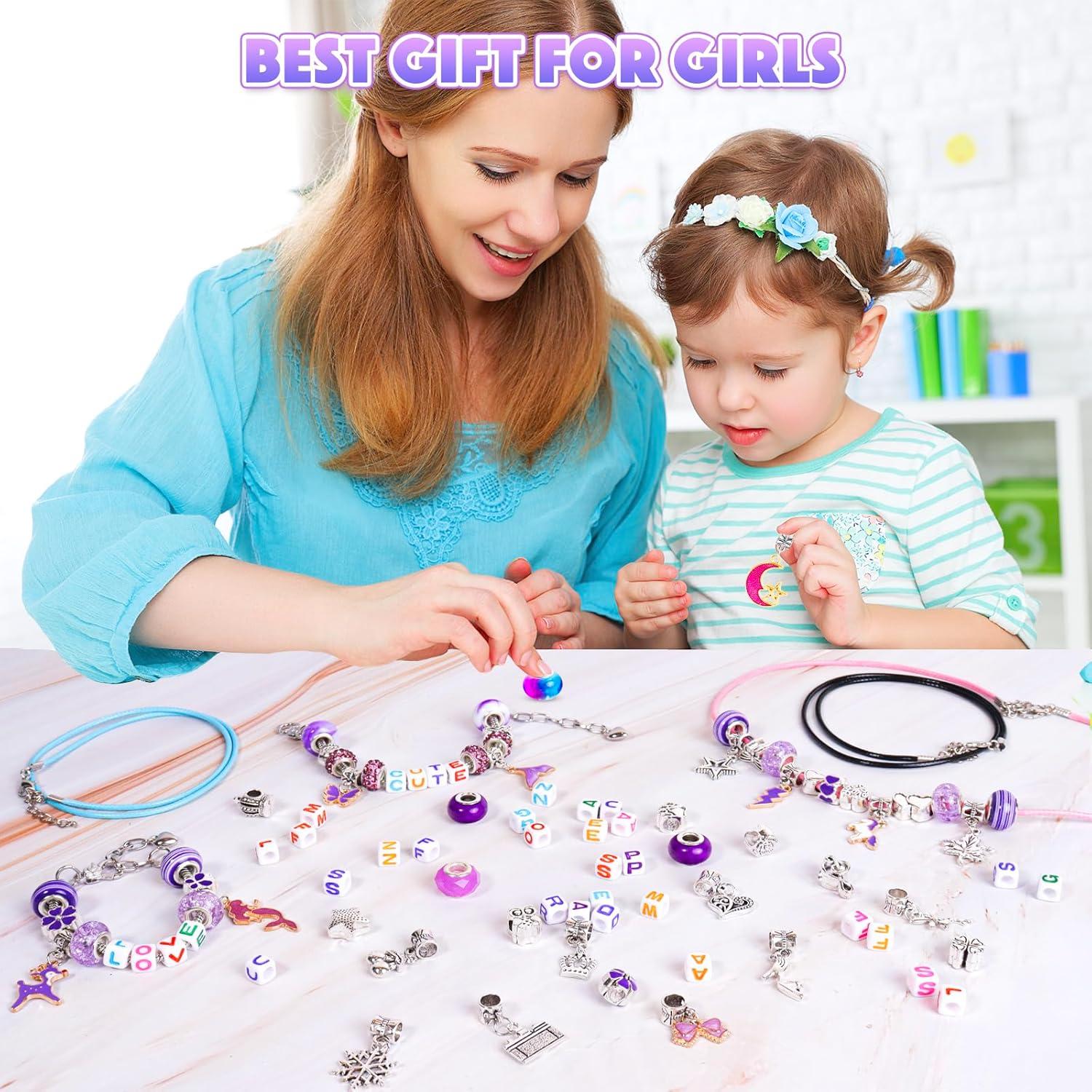DIY Mädchen Armband Halsketten Set Bastelset 117-teilig Geschenkbox