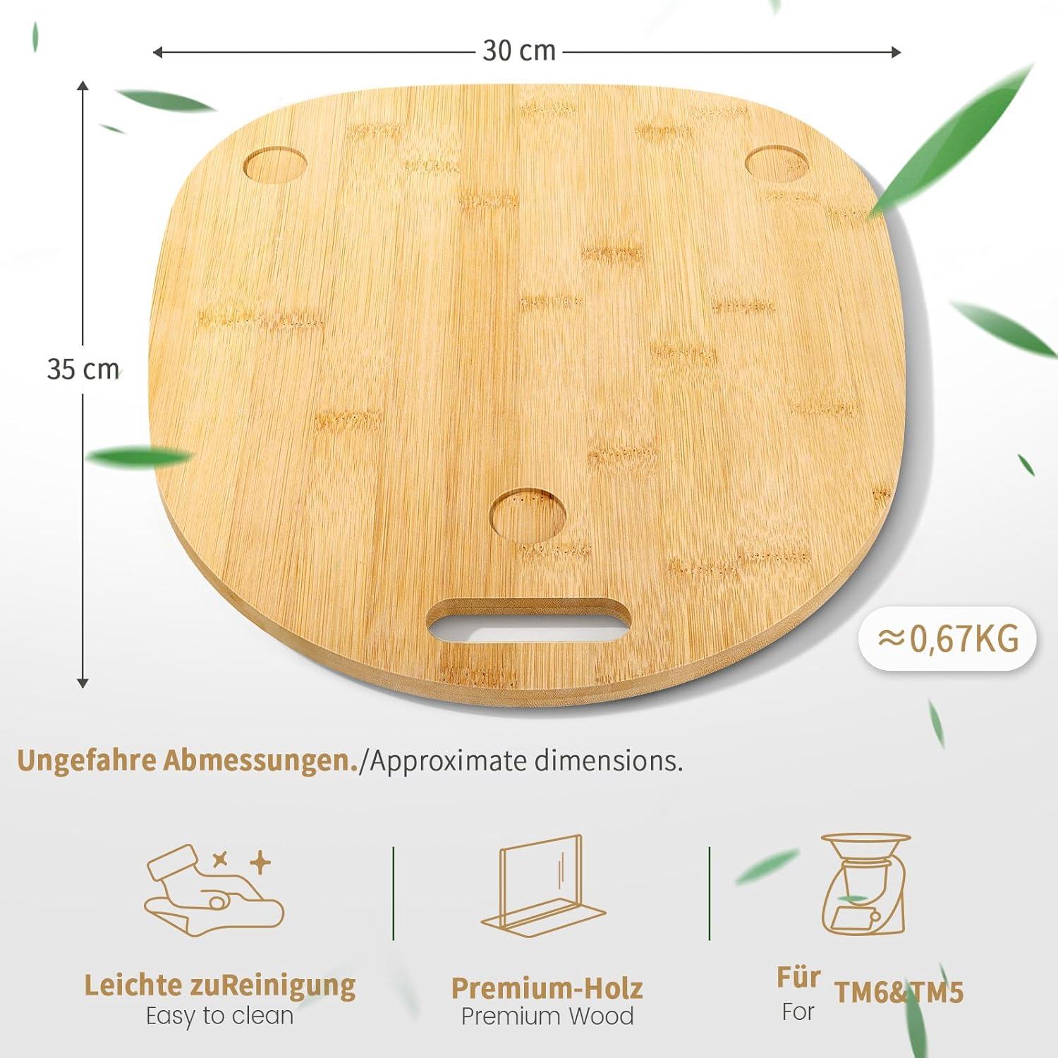 Gleitbrett Bambus für Thermomix TM6 TM5 Rutschfest & Stoßdämpfend