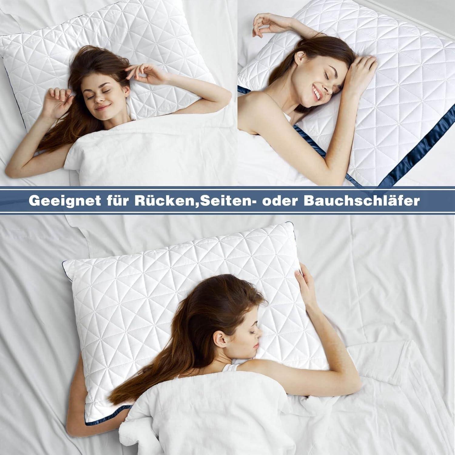 Orthopädisches Seitenschläferkissen 40x80cm 2er Set Marineblau Premium