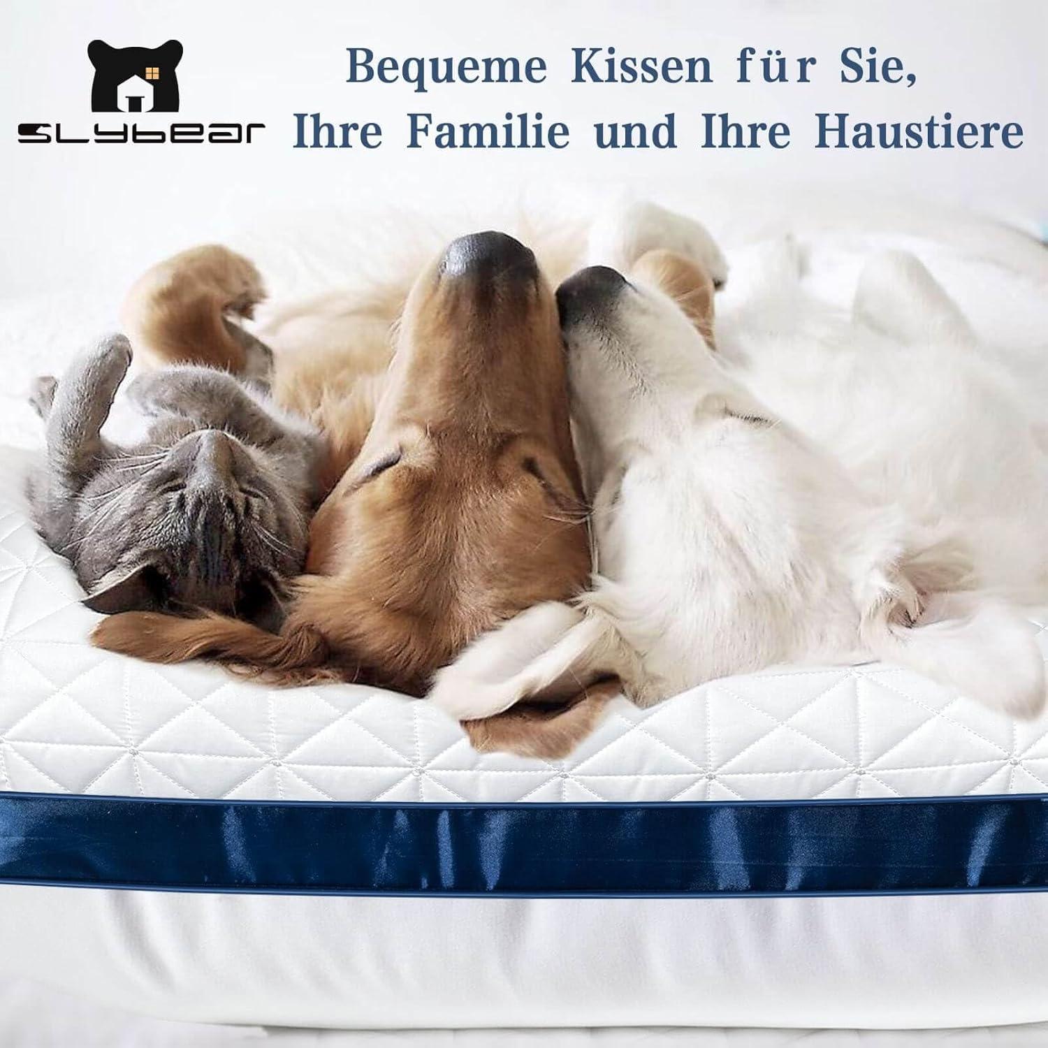 Orthopädisches Seitenschläferkissen 40x80cm 2er Set Marineblau Premium